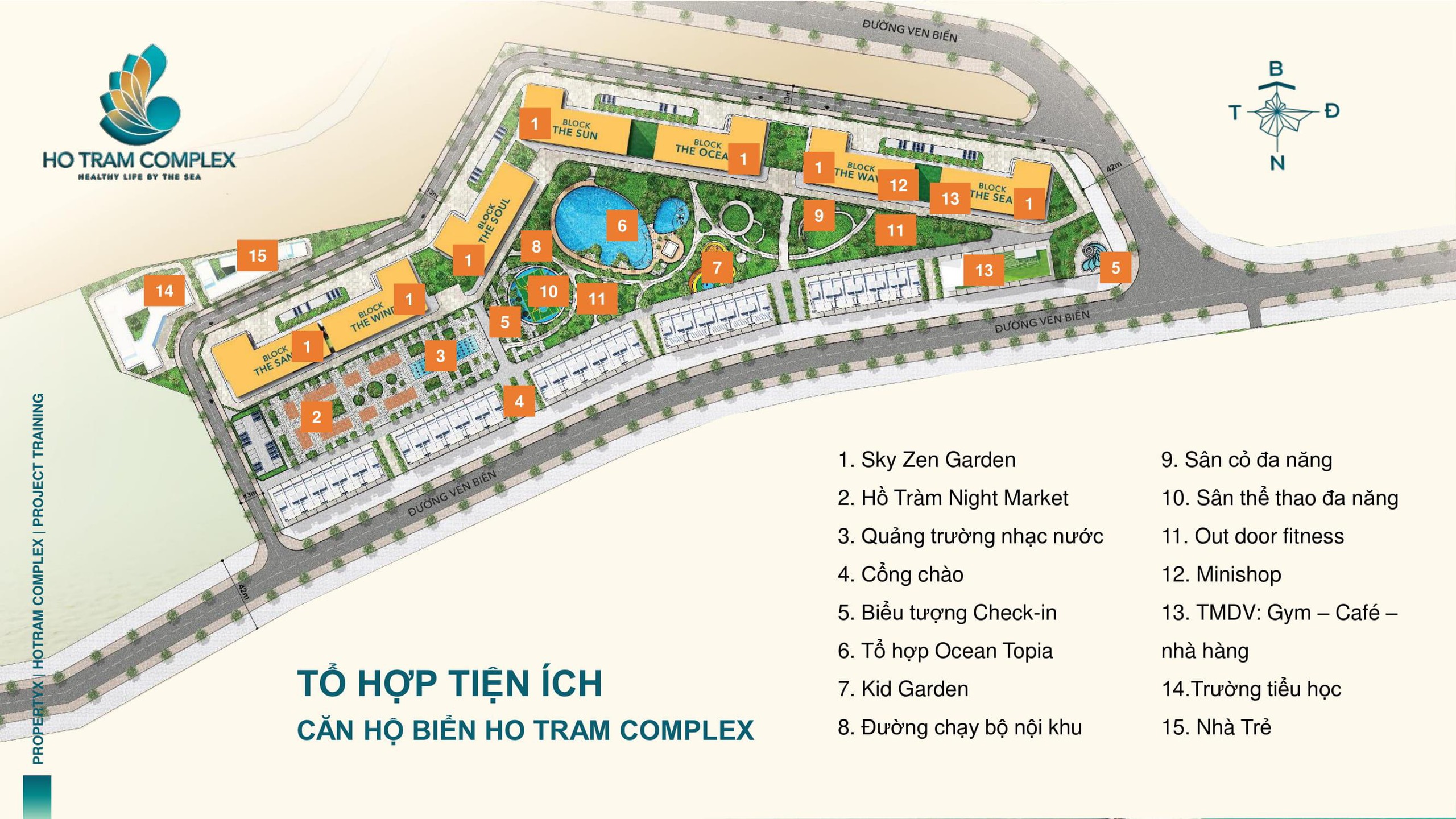 Măt bằng tổng quan dự án Hồ Tràm Complex